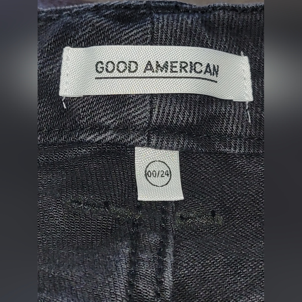 GOOD AMERICAN Good Classic High Waist Skinny Jean Faded Washed Black Gray NEW - Picture 6 of 7